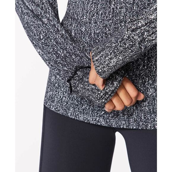 NWOT Lululemon Extra Mile Long Sleeve Top Size 2 Black White Luon Running‎ Shirt - Picture 10 of 16